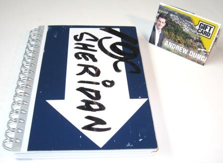 Recycled coreflute notebook from a Harcourts sign made by recycled.co.nz